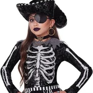 Kids Skeleton Pirate Costume - Black